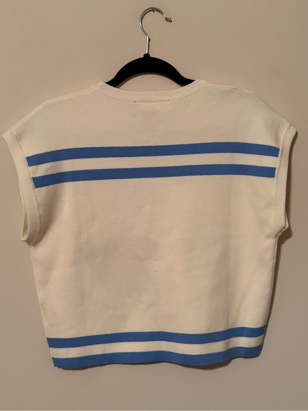 Queen Of Sparkles White & Blue Ole Miss Stripe Short Sleeve Size Small - Picture 3 of 4